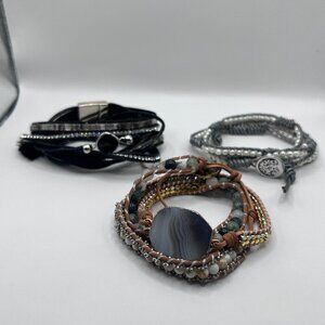 3 wrap around bracelets